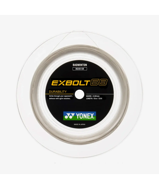 Yonex Exbolt 68 200m Badminton String (White) Paris Déstockage Promo