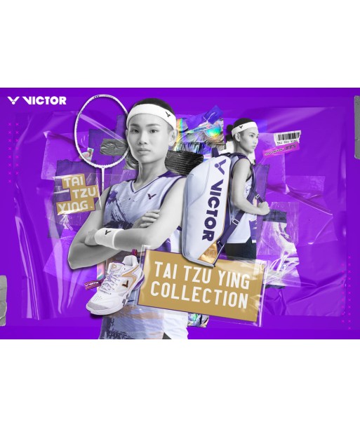 Victor Tai Tzu Ying Collection Badminton Tennis Racket Backpack BR3025TTY-AJ (White) pas cher