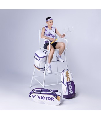 Victor Tai Tzu Ying Collection Badminton Tennis Racket Backpack BR3025TTY-AJ (White) pas cher