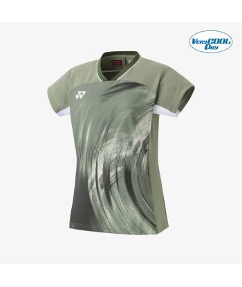 Yonex Women's Crew Neck Tournament Shirt 20769LOL (Light Olive) Les magasins à Paris