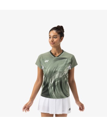 Yonex Women's Crew Neck Tournament Shirt 20769LOL (Light Olive) Les magasins à Paris