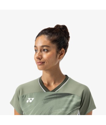 Yonex Women's Crew Neck Tournament Shirt 20769LOL (Light Olive) Les magasins à Paris