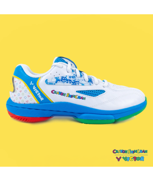 Victor x Crayon Shin Chan Junior Badminton Shoes A39JRCS AF (White /Blue) 2024