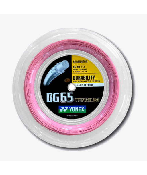 Yonex BG 65 Ti 200m Badminton String (Pink) france