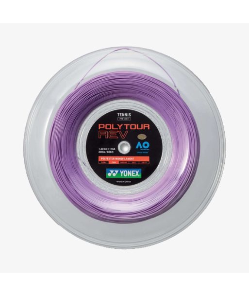 Yonex Polytour Rev 120 / 17 200m Tennis String Reel (Purple) brillant des détails fins