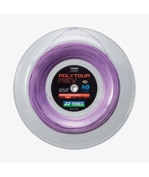 Yonex Polytour Rev 130 / 16 200m Tennis String Reel (Purple) les ligaments