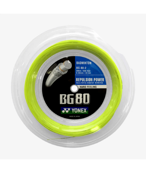 Yonex BG 80 200m Badminton String (Yellow) vente chaude votre 