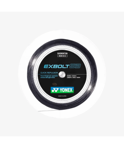 Yonex Exbolt 63 200m Badminton String (Black) rembourrage situé sous