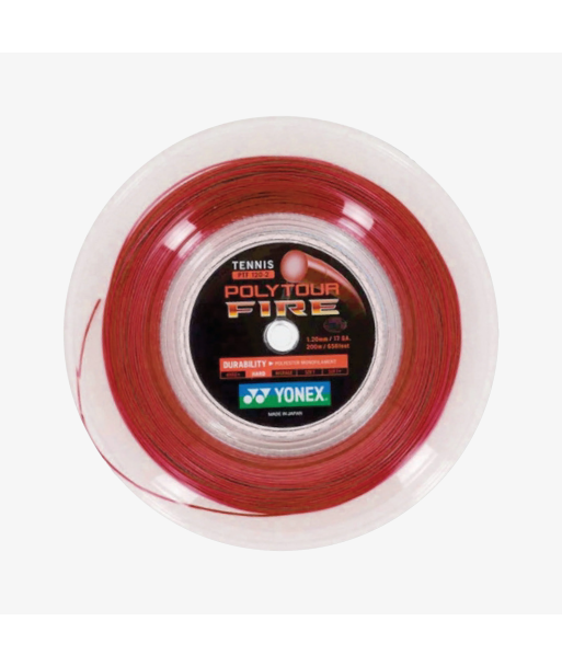 Yonex Polytour Fire 120 / 17 200m Tennis String Reel (Red) plus qu'un jeu 