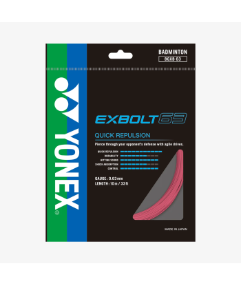 Yonex Exbolt 63 200m Badminton String (Light Pink) à prix réduit toute l'année