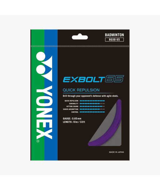 Yonex Exbolt 65 200m Badminton String (Purple) Jusqu'à 80% De Réduction