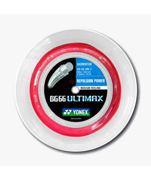 Yonex BG 66 Ultimax 200m Badminton String (Red) Fin de série