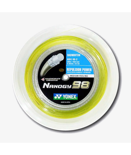 Yonex Nanogy 98 200m Badminton String (Yellow) rembourrage situé sous