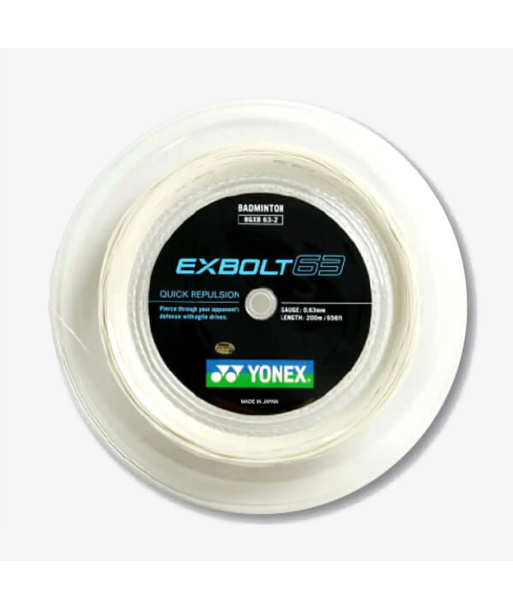 Yonex Exbolt 63 200m Badminton String (White) plus qu'un jeu 