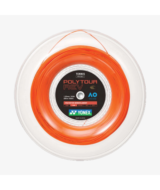 Yonex Polytour Rev 130 / 16 200m Tennis String Reel (Bright Orange) de France