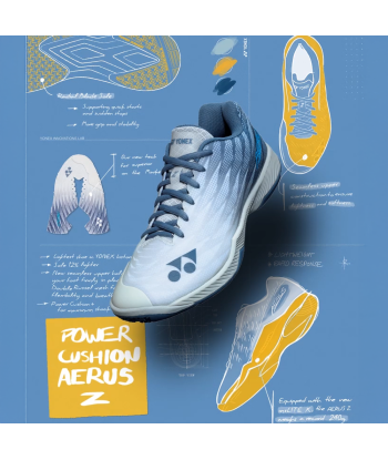 Yonex Aerus Z2 Wide (Gray/Yellow) Court Shoe de l' environnement