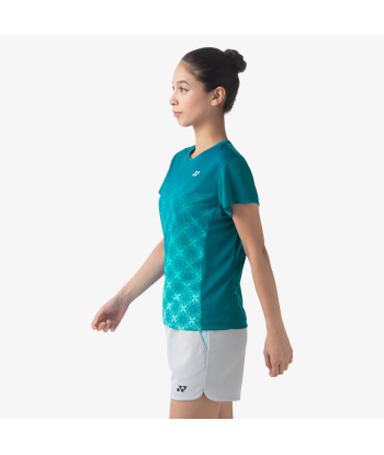 Yonex Women's Crew Neck Tournament Shirts 20738 (Teal Blue) en ligne des produits 