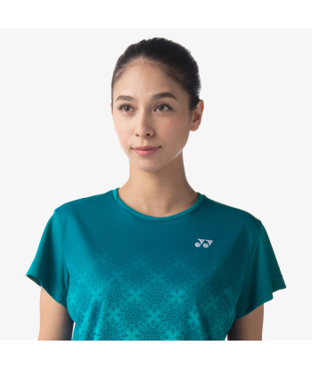 Yonex Women's Crew Neck Tournament Shirts 20738 (Teal Blue) en ligne des produits 